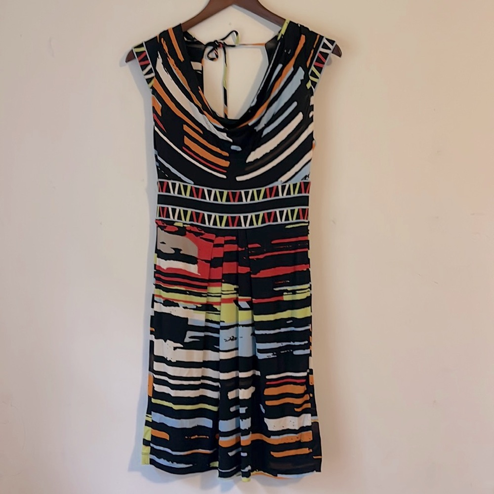 BCBG MaxAzria multi colored dress with pockets